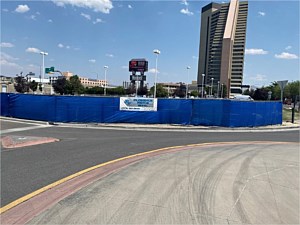 Temporary Fence with Blue Shade Cloth 3